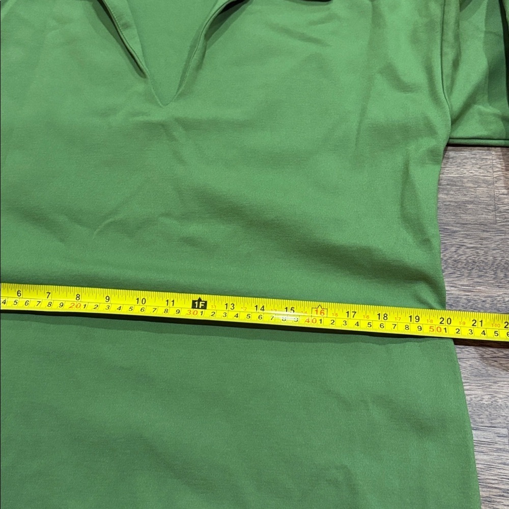 MEIMEIJ knit shift dress with half sleeve in Green. Size 44: Large - Picture 7 of 11